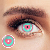 Lentes de contacto de color verde y rosa para cosplay